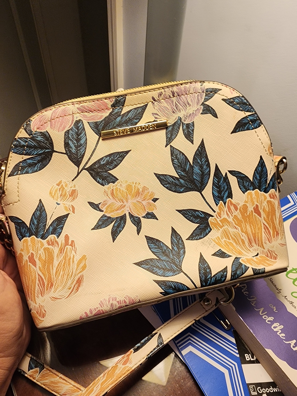 Steve Madden Cream Floral Crossbody Bag
